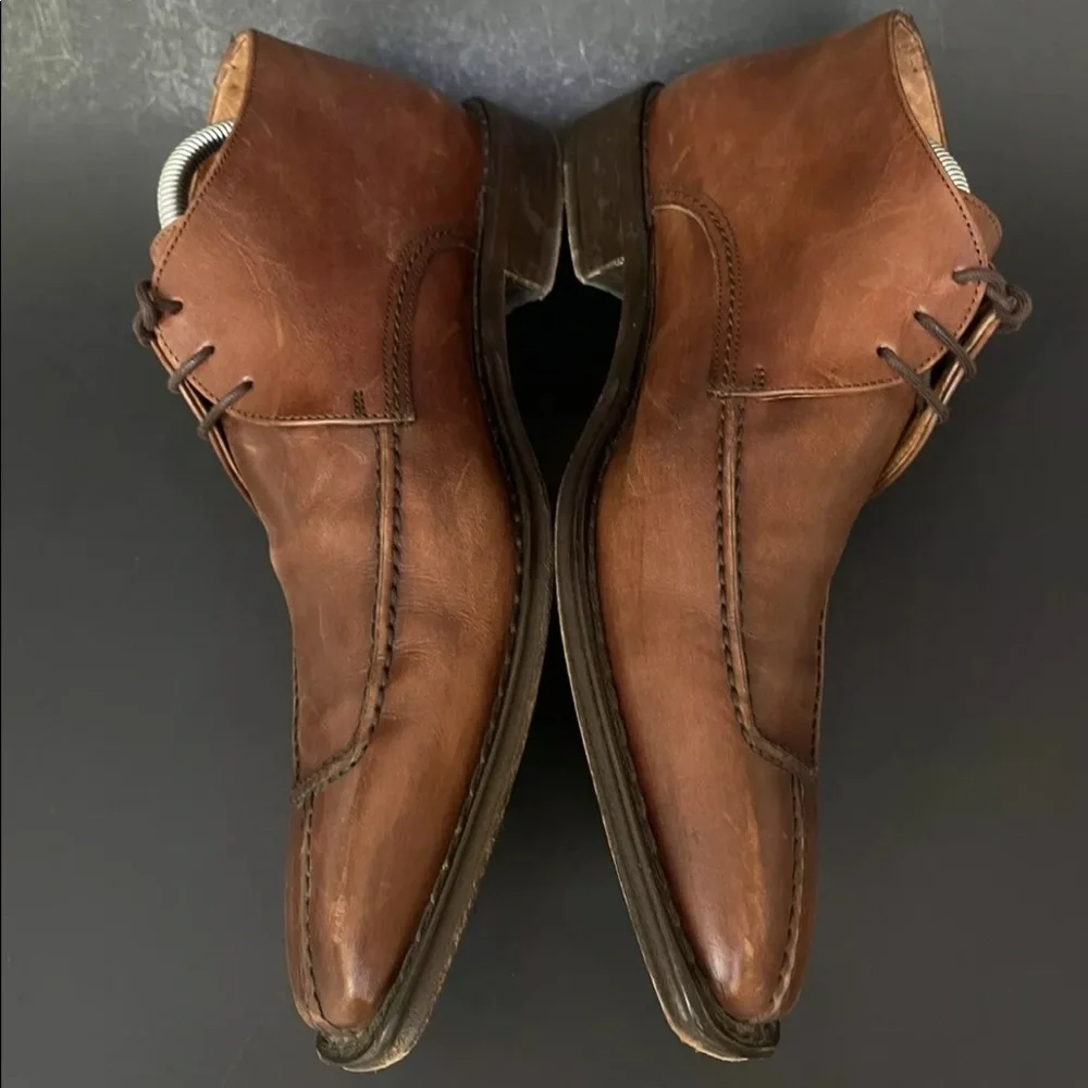 Soulier Dress Shoes Brown Leather Oxfords Mens 9.5 42.5 Italy